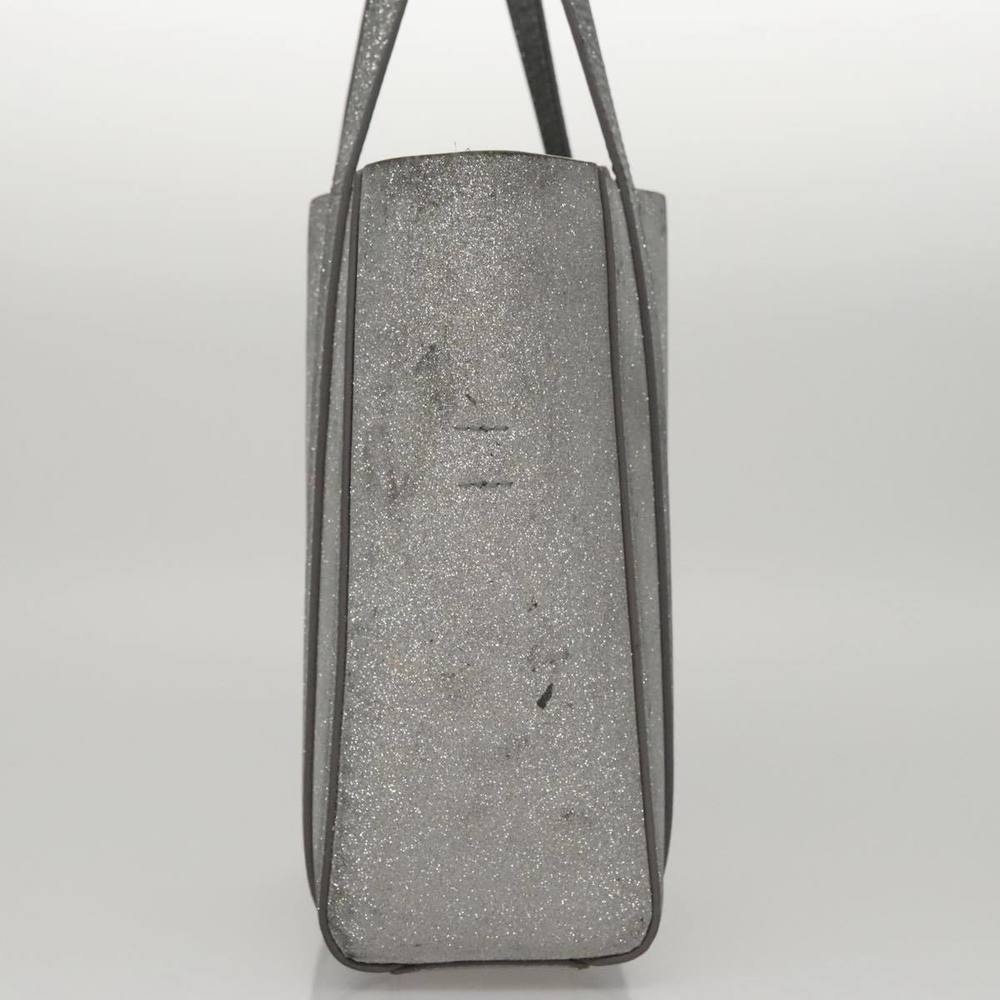 BALENCIAGA Everyday XXS Hand Bag Leather 2way Silver Auth bs21056 - Picture 4 of 16